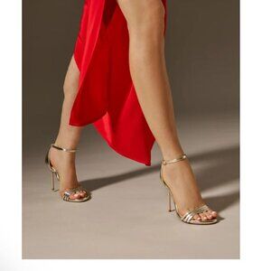 Sarah Flint Perfect Sandal 100 heels Metallic Silver Nappa Wedding Formal 37/7